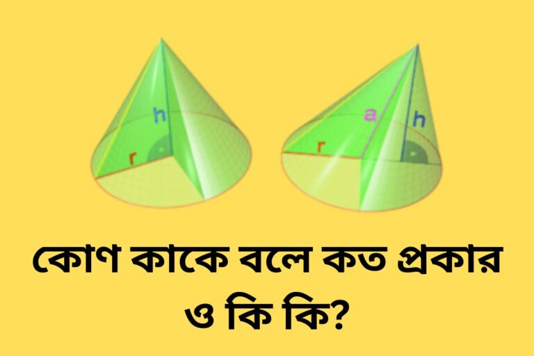 কোণ কাকে বলে কত প্রকার ও কি কি? চিত্র সহ